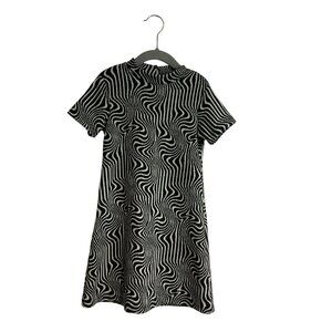 zara dress girls Size 7 Black And White A - Line Wave ZEBRA Pattern